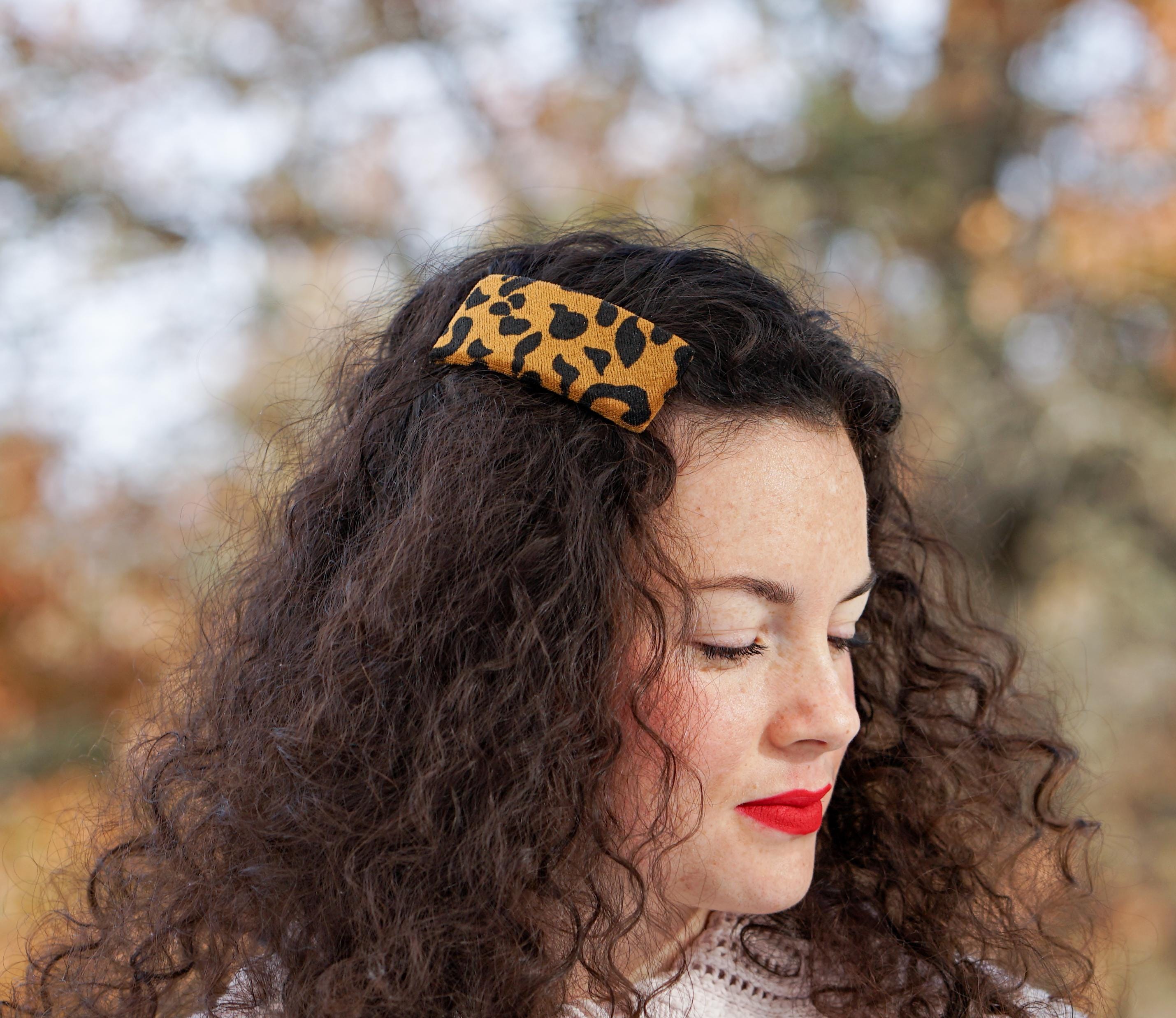 Vintage 1980s Leopard Print French Barrette, 80s Hair Clip  display picture 1
