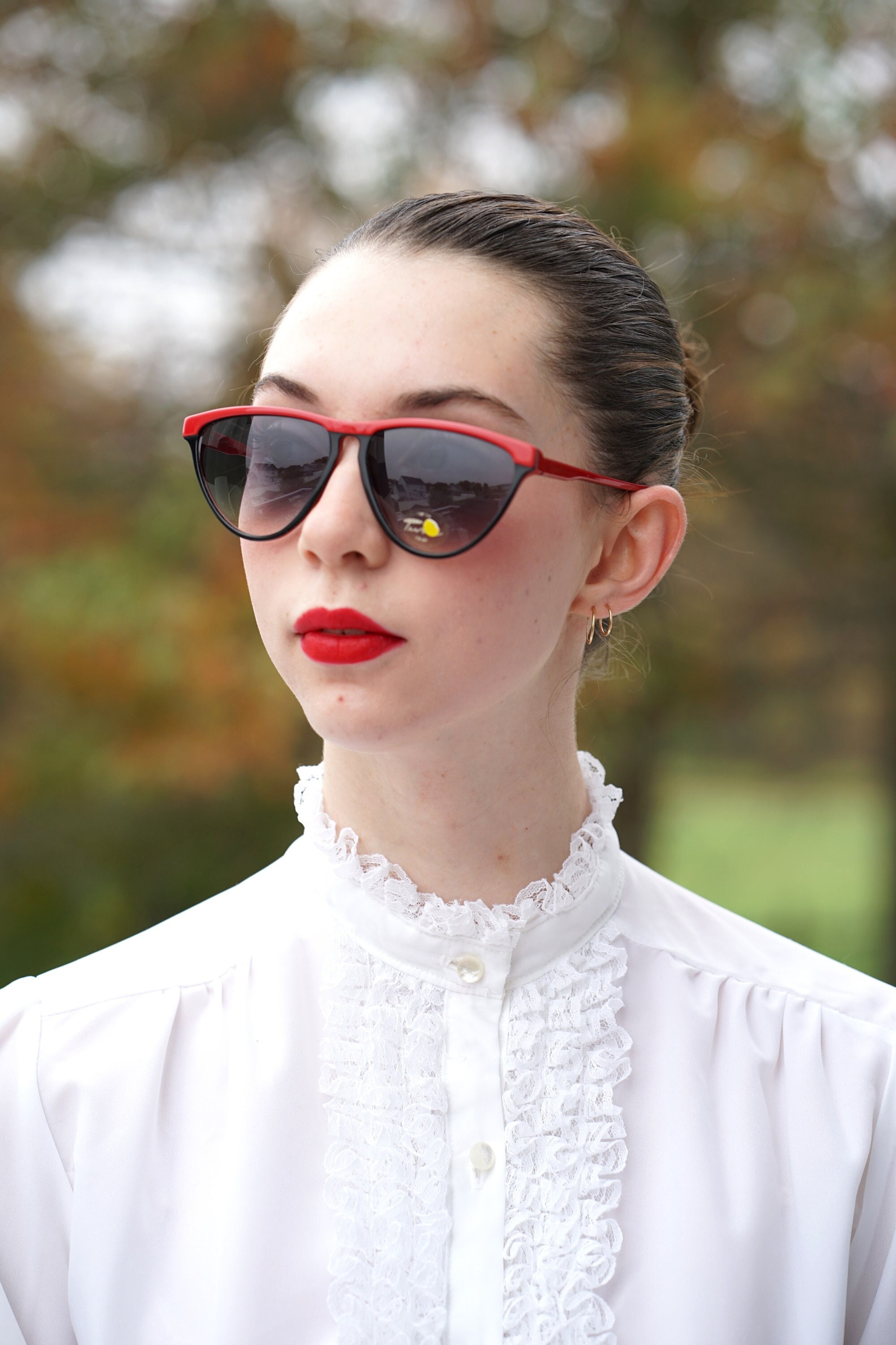 Vintage Tura modern red and black sunglasses Vintage Sunglasses by Tura Sunglasses 1980s Made in Japan  main image 2
