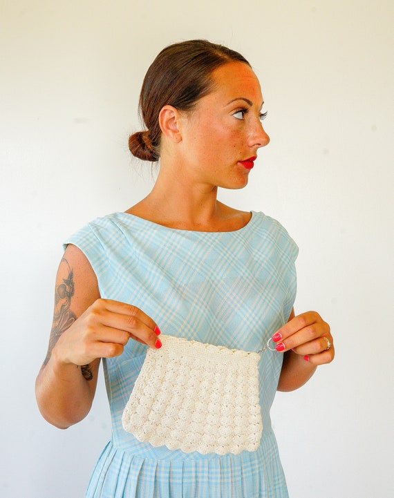 Vintage 1940s Crochet Purse/ Crochet Bag/ Vintage… - image 1