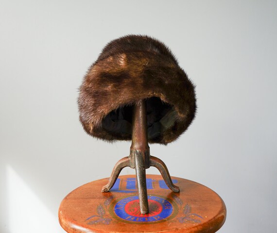 Vintage Fur Cossack Hat, Pillbox Hat, 1950s-60s H… - image 5