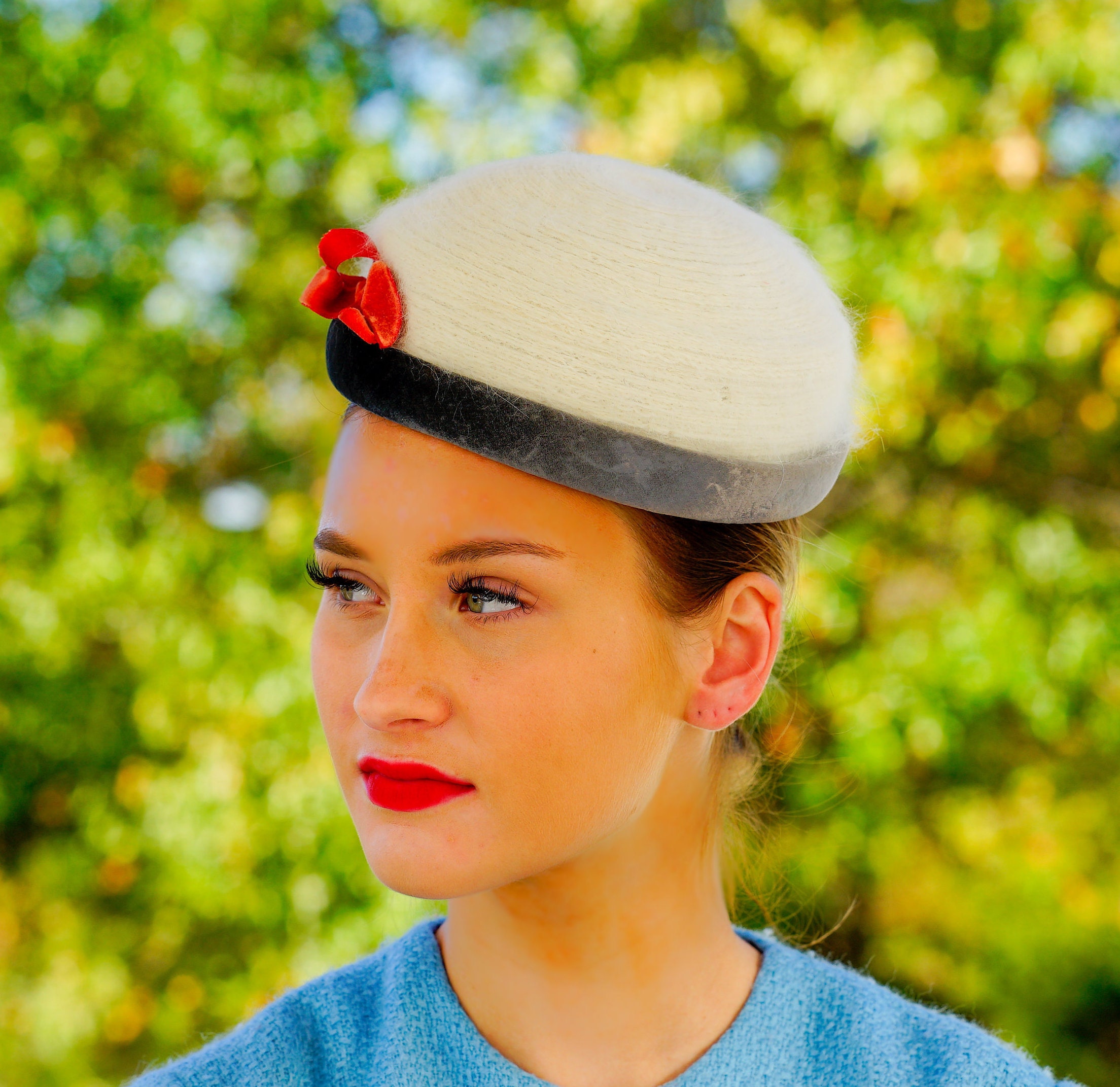 Vintage Pillbox Hat, Vintage Hat, 1950s-60s Hat, Vintage 