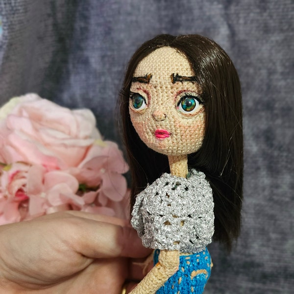 Art OOAK Doll - Handmade Crochet Creation, Unique Whimsical Maia