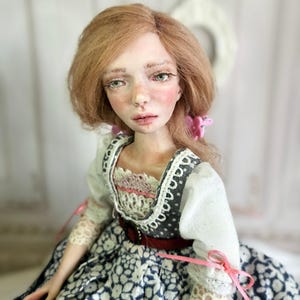 Stina – OOAK Handmade Boudoir Art Doll | Polymer Clay & Felted Body | Collectible Beauty