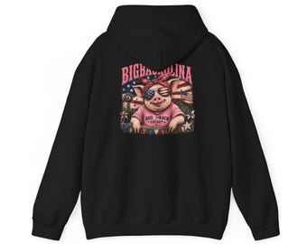 Bigbackolina Big Back Energy Hoodie | North Carolina Pride Sweatshirt | Funny NC Hoodie | Women's Southern Hoodie | 4th of July