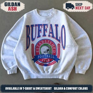 Buffalo Football Vintage Sweatshirt, 90s Retro Graphic Tee, Game Day Oversized T-Shirt, Comfort Colors Shirt, Football Fan BFB22
