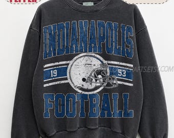 Indianapolis Football Vintage Sweatshirt, 90s Retro Graphic Tee, Game Day Oversized T-Shirt, Comfort Colors Shirt, Football Fan ICP23F
