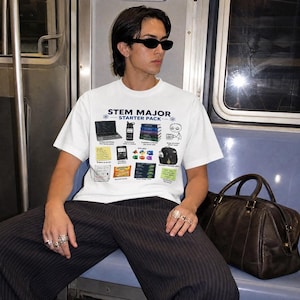 Comfort Colors STEM Major Starter Pack Shirt, Funny Engineering Tee, College STEM Student Shirt, Science Major Meme Tee, STEM Gift Shirt