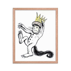 Framed Wild Things Watercolor & Ink, Wild Things Theme, Nursery Decor, Kids Room Art, Max Illustration