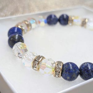 Lapis Lazuli Crystal Bracelet /Focus, Decision‑Making & Intuition Support /Handmade Gemstone Jewelry /Ethereal Artisan Gift For Her