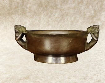 Vintage Bronze Carved Pixiu Incense Burner – Tea Pet Statue – Fengshui Statue