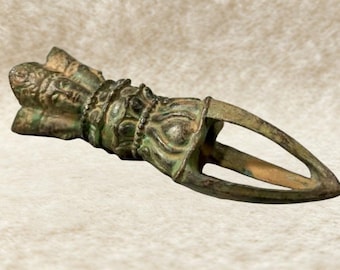 Bronze Devil-Subduing Pestle Statue: Tibetan Tea Pet, Feng Shui Decor