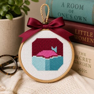 Reader Needlepoint Stitch Chart PDF | Book Lover Needlepoint Pattern | Reading Ornament | Library Needlepoint Chart | Digital Download