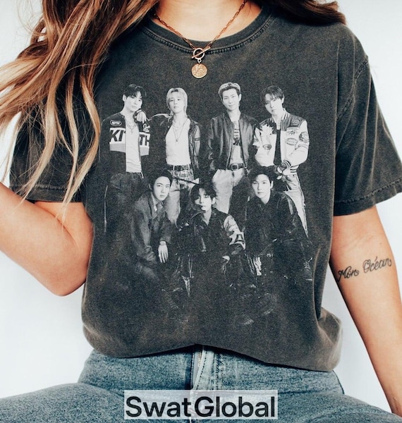 BTS Shirt, Vintage BTS Members Graphic Tee, Kpop Band Concert Merchandise, Retro Comfort Colors K-pop Music Bangtan Boys Fan Gift
