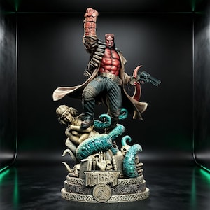 Hellboy - Movie Sculpture STL Statue + Bust | 3D Print Model | Digital Download