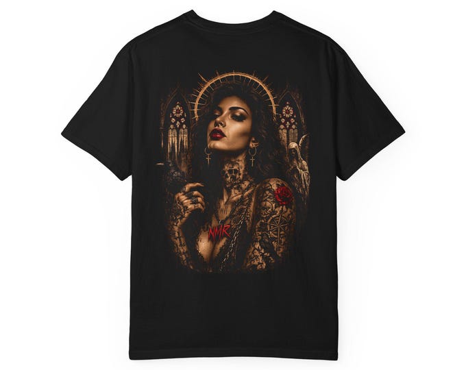 Fallen Grace | Comfort Colors 1717 Graphic Tee | Gothic Streetwear | NMR Apparel