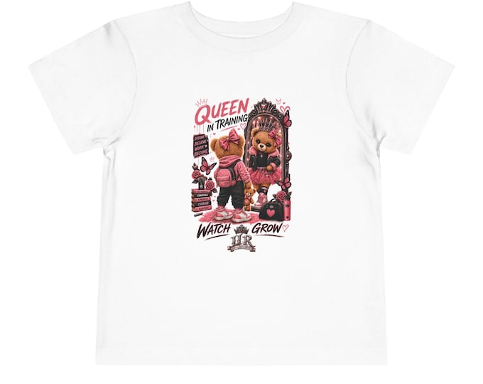 Queen in Training | Youth Graphic Tee | Teddy Bear Girls Shirt | Dream, Believe, Work, Become | LLR Apparel