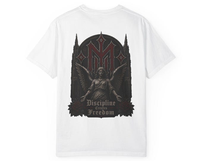Discipline Creates Freedom | Comfort Colors 1717 Graphic Tee | Gothic Streetwear | NMR Apparel