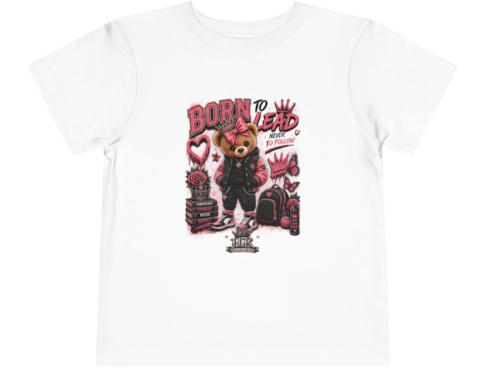 Born to Lead, Never to Follow | Youth Graphic Tee | Teddy Bear Leadership Shirt | LLR Apparel