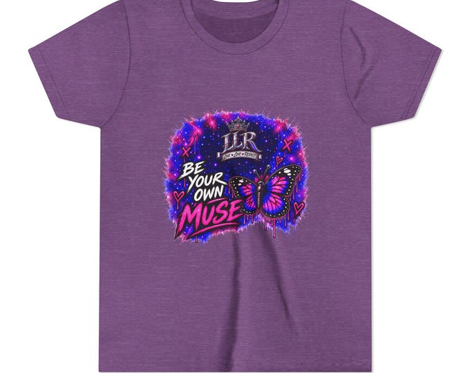 Be Your Own Muse | Youth Graphic Tee | Purple Butterfly Streetwear | Girls Confidence Shirt | LLR Apparel
