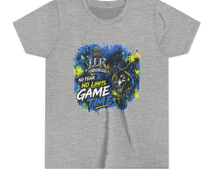 No Fear, No Limits, Game Time | Youth Graphic Tee | Neon Wolf Streetwear | Motivational Boys Shirt | LLR Apparel