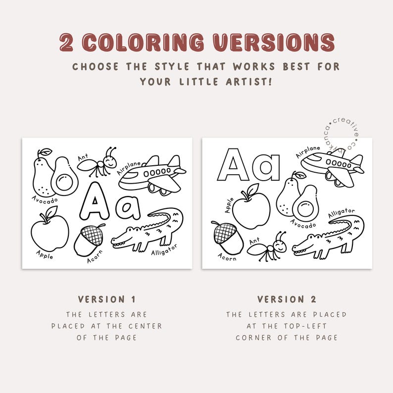 26 Alphabet Coloring Pages: ABC Printable for Kids, Preschool Learning ...