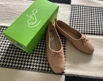 Soft Camel Leather Ballet Flats – Designer Brand Size 7