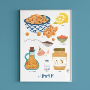 Hummus Poster, Stampa Hummus, stampa per cucina