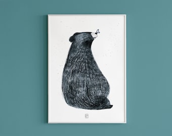 Dreamy Bear, Bear Print,  Bear in Love, Bear, Poster