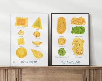Italian Pasta Art Print: Kitchen Food Poster