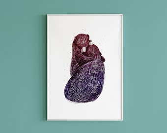 Orso sognatore - Stampa Orso - Stampa per cameretta