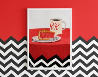 Twin Peaks Kirschkuchen Druck: Verdammt feiner Kaffee Fan Art