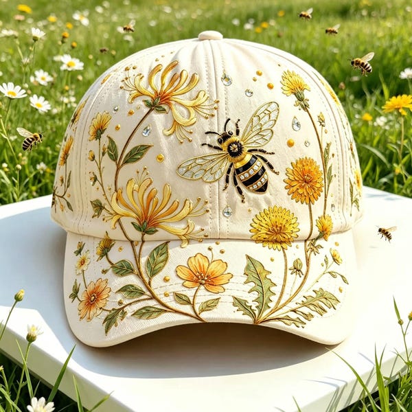 Embroidered Ball Cap Bee - Etsy