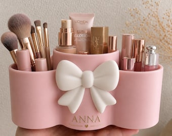 Personalized Bow Makeup Organizer