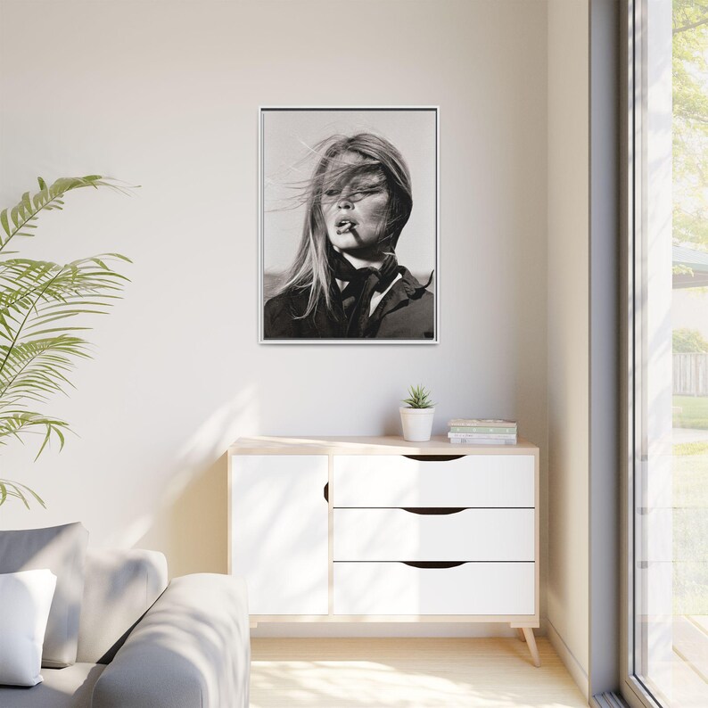 Brigitte Bardot Vintage Portrait Matte Canvas Framed image 10
