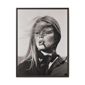 Brigitte Bardot Vintage Portrait Matte Canvas Framed image 3