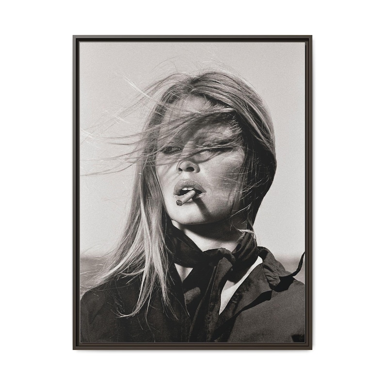 Brigitte Bardot Vintage Portrait Matte Canvas Framed image 3