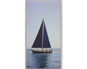 Sailboat Seascape Matte Canvas Framed | Nautical Wall Art