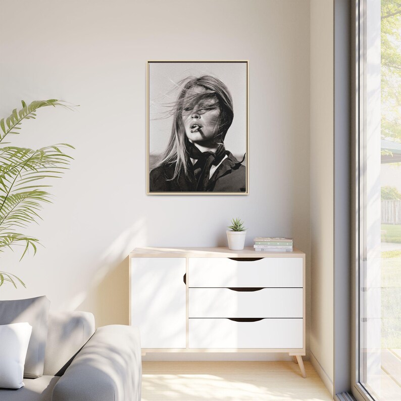 Brigitte Bardot Vintage Portrait Matte Canvas Framed image 9