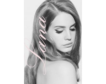 Lana Del Rey Vintage Glam Porträt Poster | Einfarbiger Fashion Wall Art Print