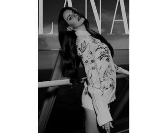 Lana Del Rey Plakat | Schwarz weiße Wand Kunst Print