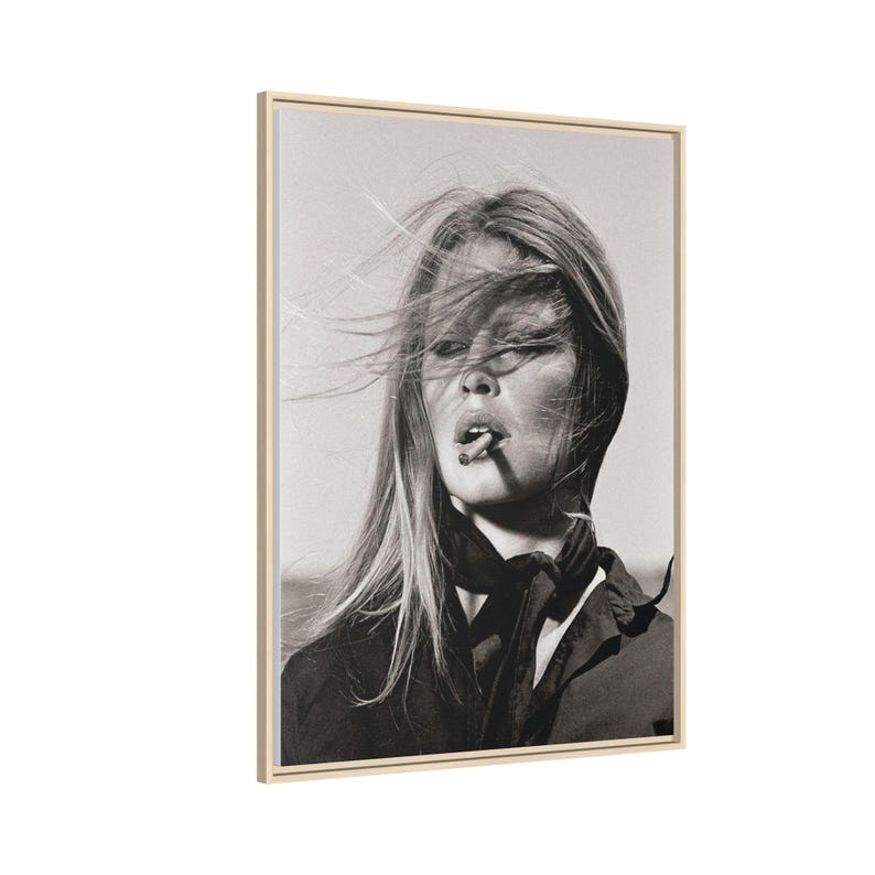 Brigitte Bardot Vintage Portrait Matte Canvas Framed image 5