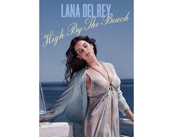 Lana Del Rey High By The Beach Matte Vertikales Poster | Vintage Strand Porträt Druck