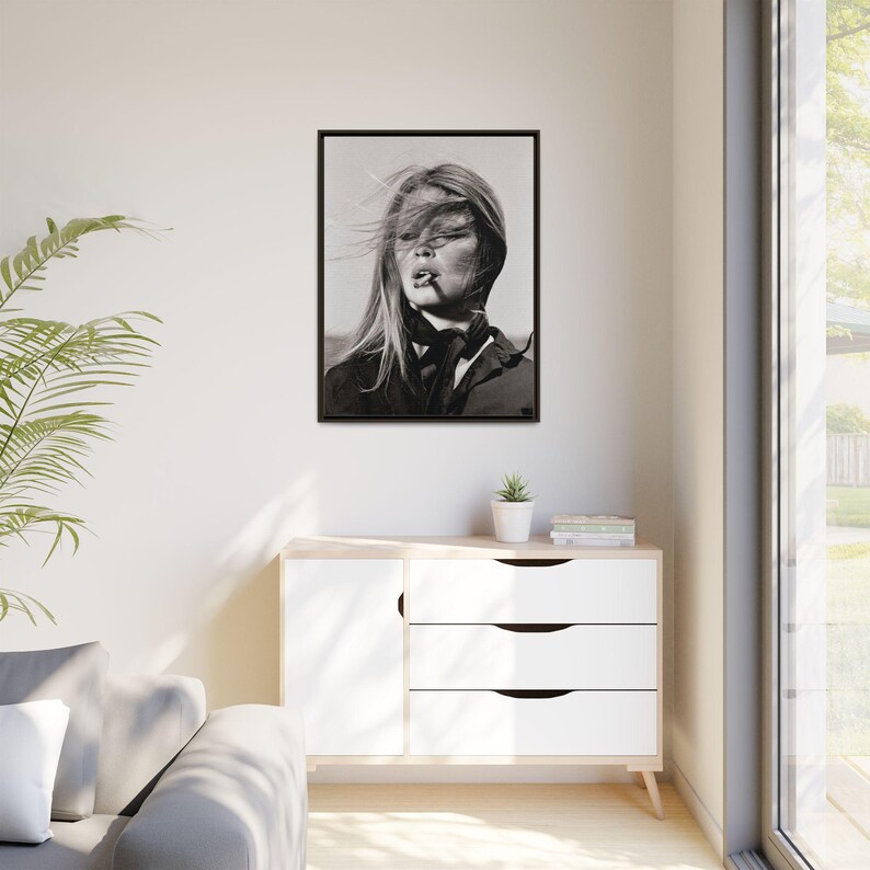 Brigitte Bardot Vintage Portrait Matte Canvas Framed image 11