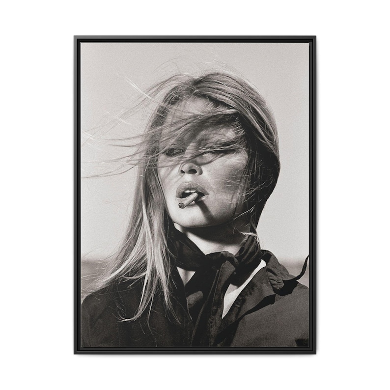Brigitte Bardot Vintage Portrait Matte Canvas Framed image 4