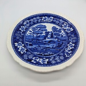 Vintage Copeland Spode Tower Blue Salad Plate, Transferware England, Roman Bridge