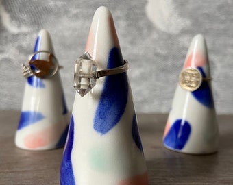 ring cone || ring holder || ring cone holder || ceramic ring cone || jewellery storage || porcelain || jewellery display || gifts for her