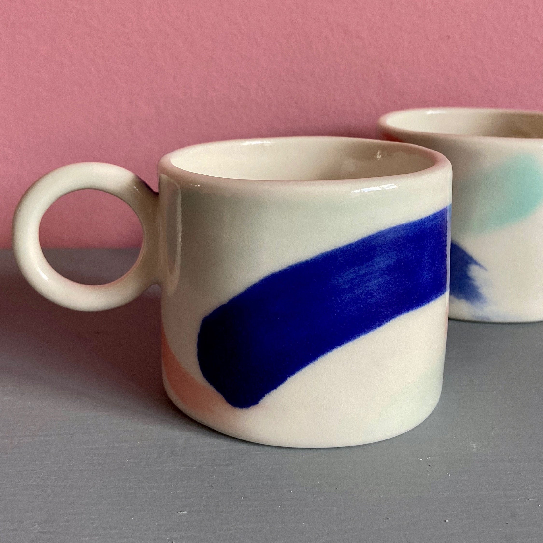 Tasse en Porcelaine Céramique | de Tasse Vaisselle Contemporaine à Thé Faite La Main Cadeau Mariage 