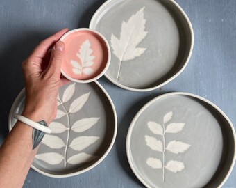 grey leaf dish | ceramic dish | side plate | handmade plate | jewellery organiser | ceramic plate | gift for her | soft grey ceramics