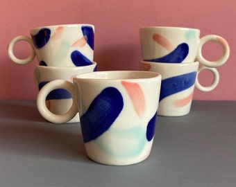 ceramic porcelain mug | ceramic mug | porcelain cup | contemporary tableware | handmade teacup | wedding gift | unique quirky unusual gift