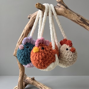 Swinging Chicken Crochet Pattern, Amigurumi Toy PDF (Digital Download)
